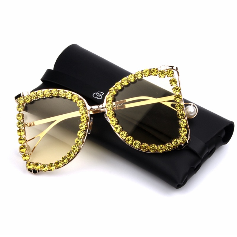 Jewelry in stock trendy luxury crystal clear bling shades sunglasses with diamonds lentes de sol