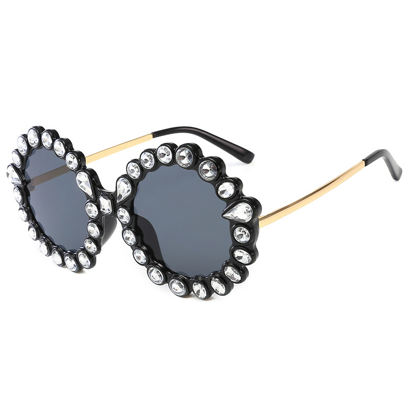 New Fashion Diamond Sunglasses Flower Sunglasses children women men sun glasses