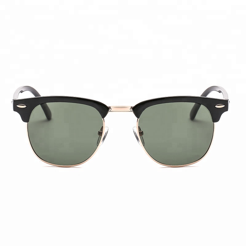Vintage Retro Half Frame Rivet UV400 Protection Sunglasses