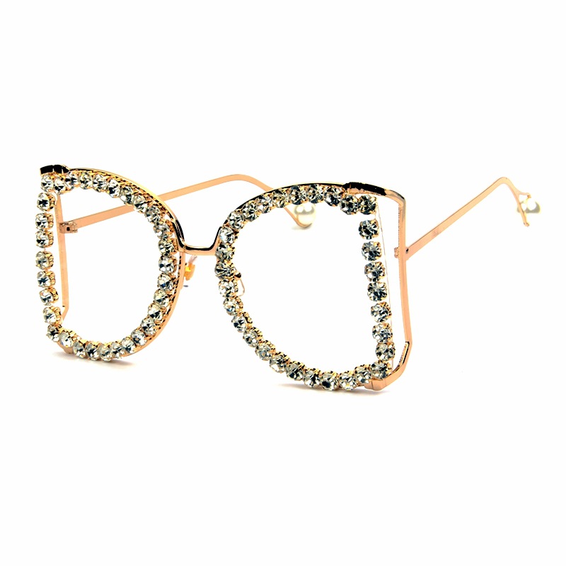 Jewelry in stock trendy luxury crystal clear bling shades sunglasses with diamonds lentes de sol