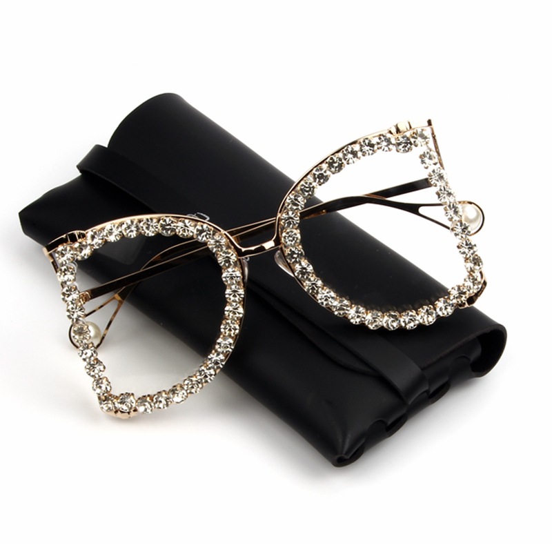 Jewelry in stock trendy luxury crystal clear bling shades sunglasses with diamonds lentes de sol